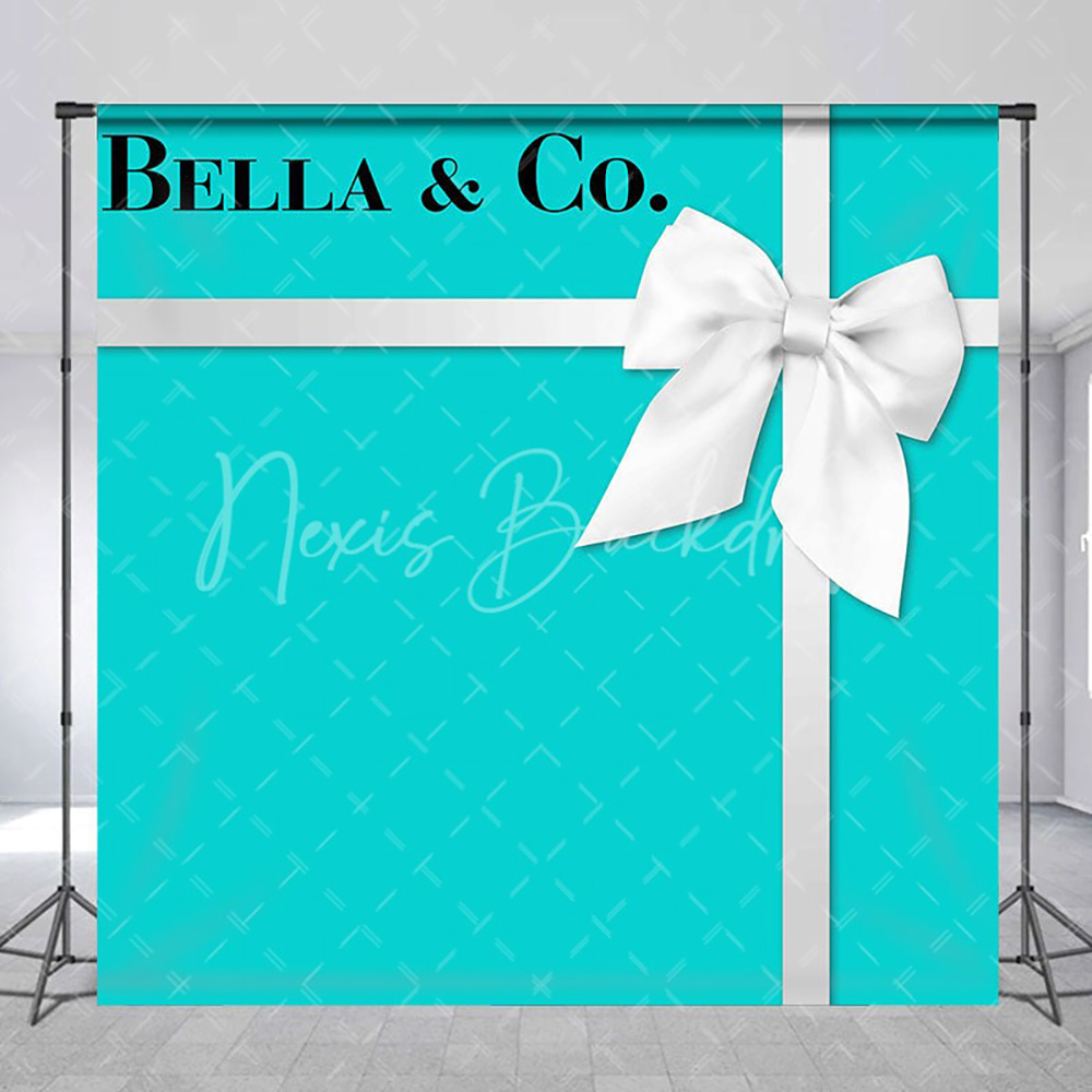Photography Names - Custom Name Bow Turquoise Blue Birthday