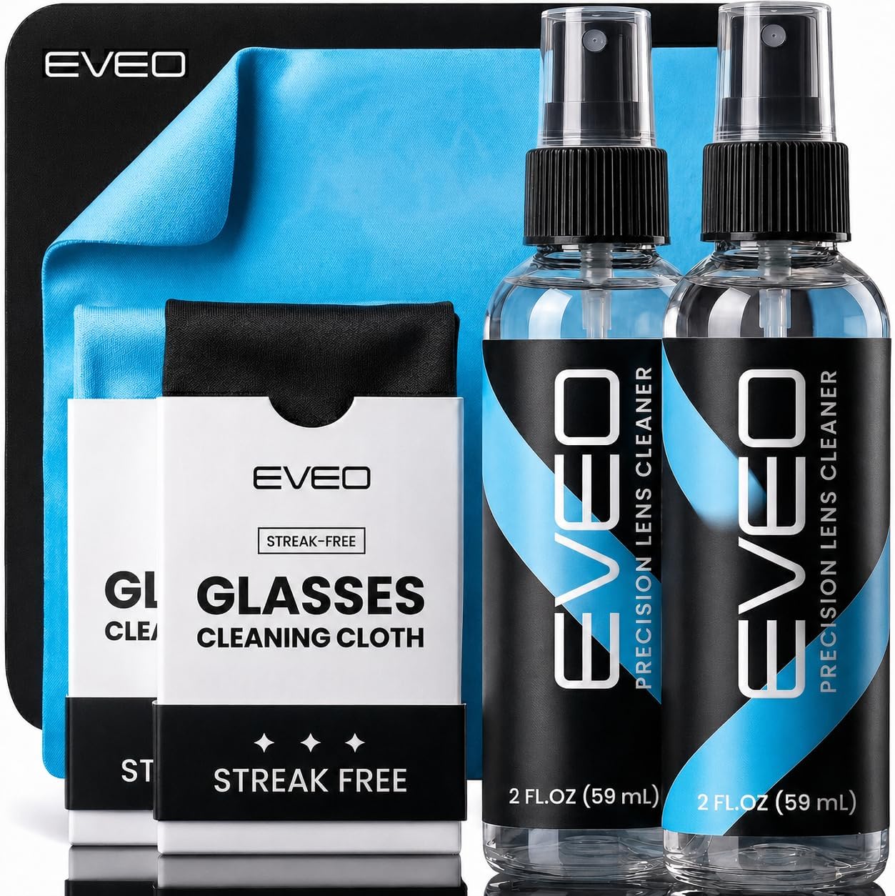 Lens Cleaning Kit - EVEO Glasses Cleaner Spray - Eyeglass