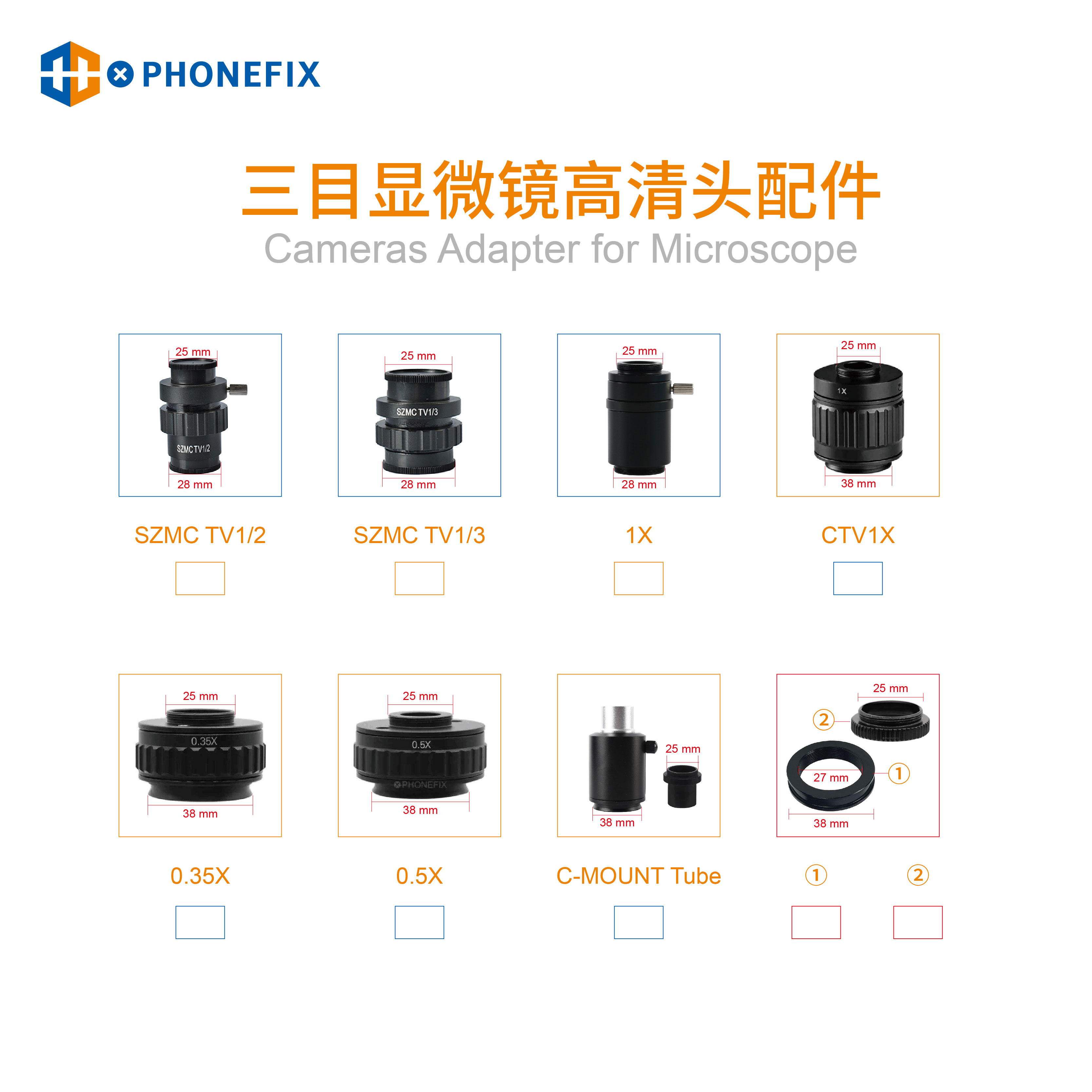 Photography Zoom - CTV 0.35X/0.5X/1X Focus Adjustable C mount