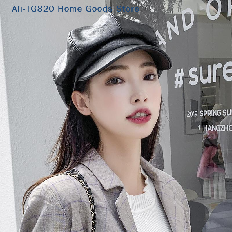 Photography Urban - [TG820]New Unisex PU Leather Beret Retro
