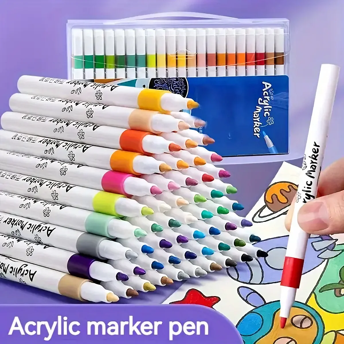 Photography Fine Art - 48-Color Acrylic Marker Set–Fine Tip, Fade-Resistant,