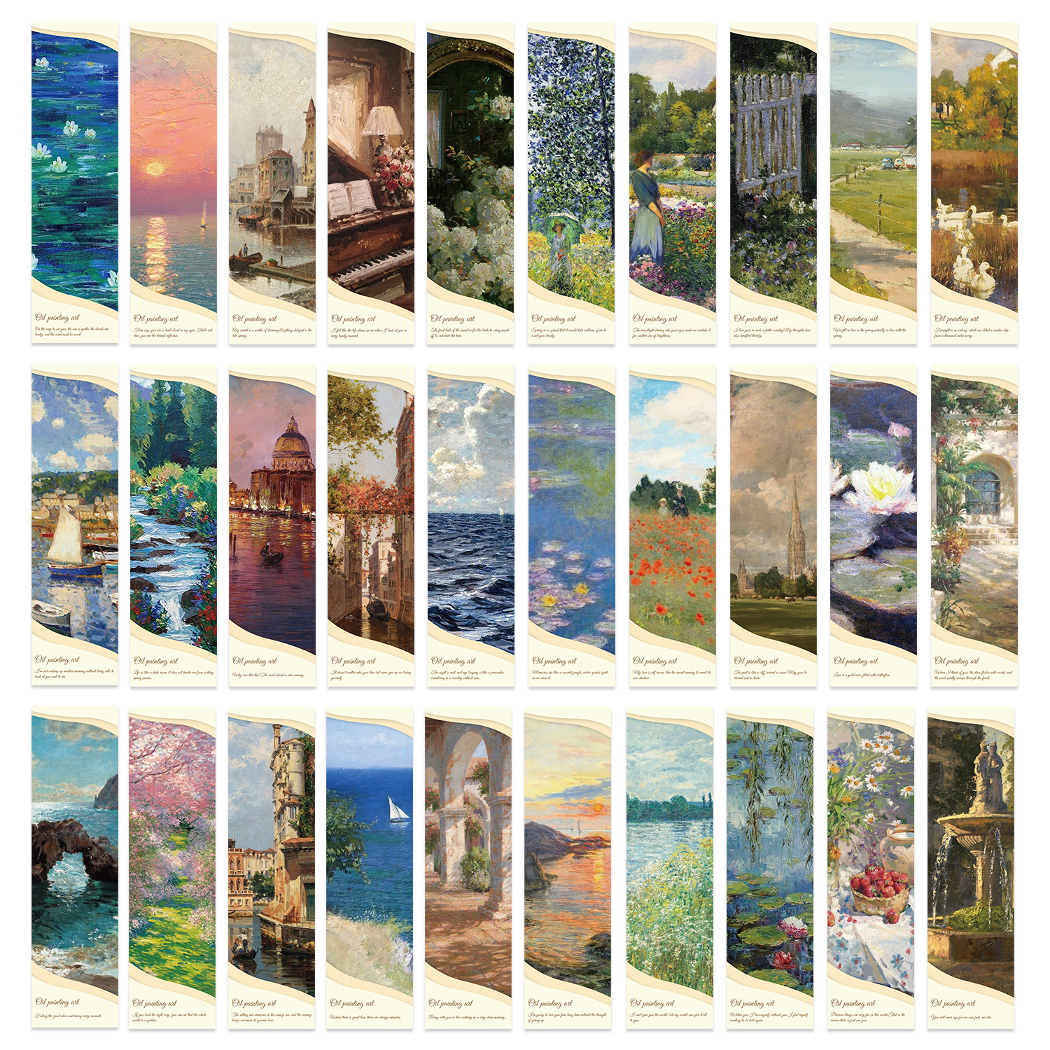 Photography Fine Art - 30Pcs/Set Vintage Impressionist Oil Painting Bookmarks