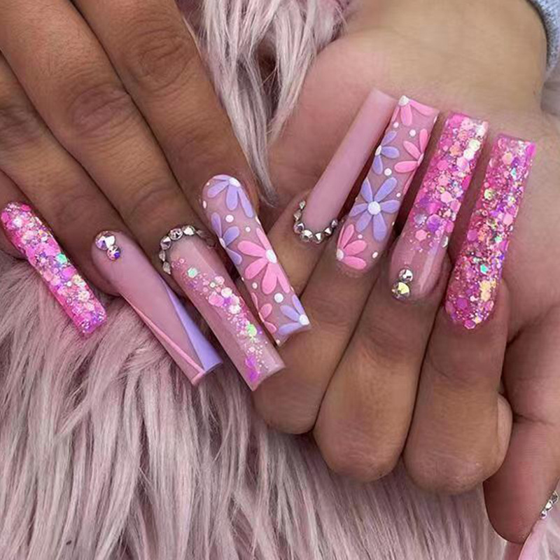 Photography Tips - 24pcs Long Ballet False Nails Pink