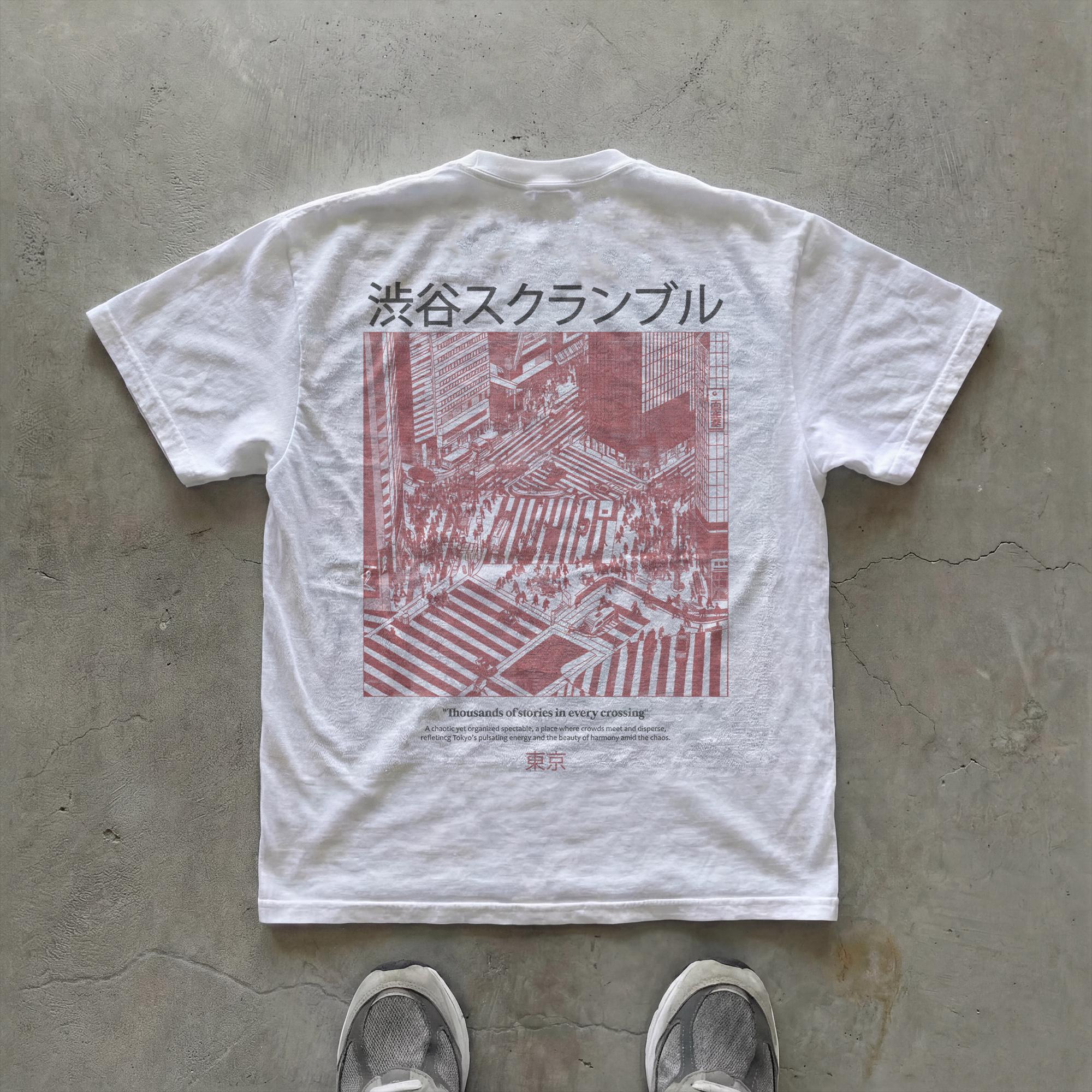 Photography Urban - Shibuya Crossroads Design T-shirt | Japanese