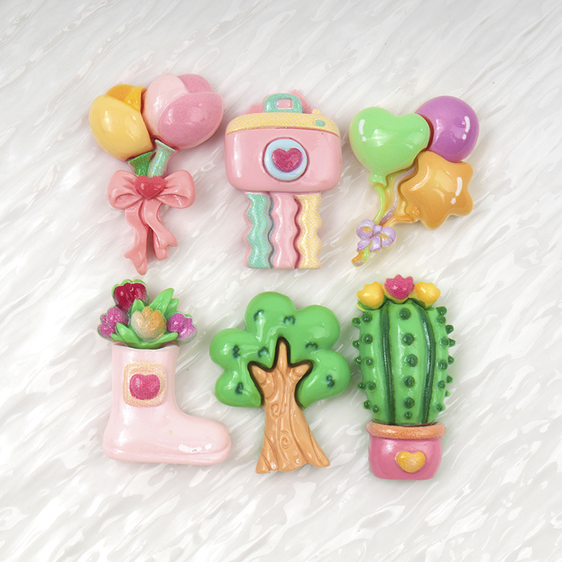Photography Journalism - 10/100PCS Resin Accessories Cactus,tree, Camera Patch