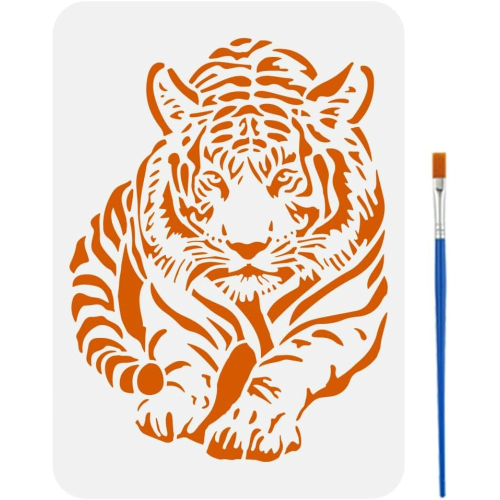 Tiger Stencil with Paint Brush - Photography Technique บทวิจารณ์และราคา