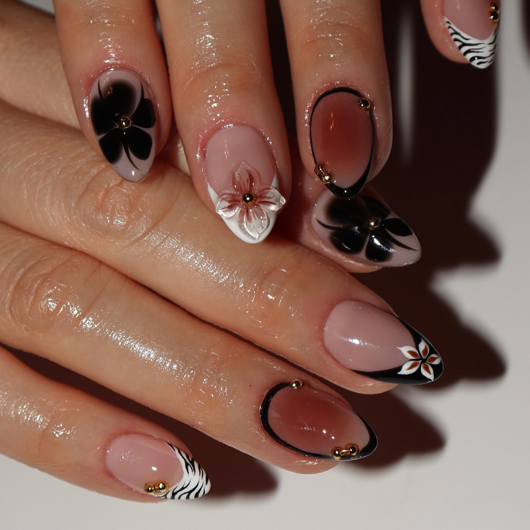 24pcs Flower False Nails Brown - Photography Tips บทวิจารณ์และราคา