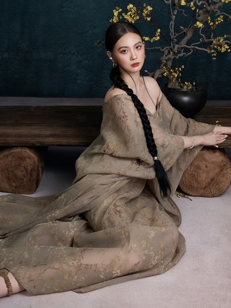 New Vintage Oil Painting Dress - Photography Zen บทวิจารณ์และราคา