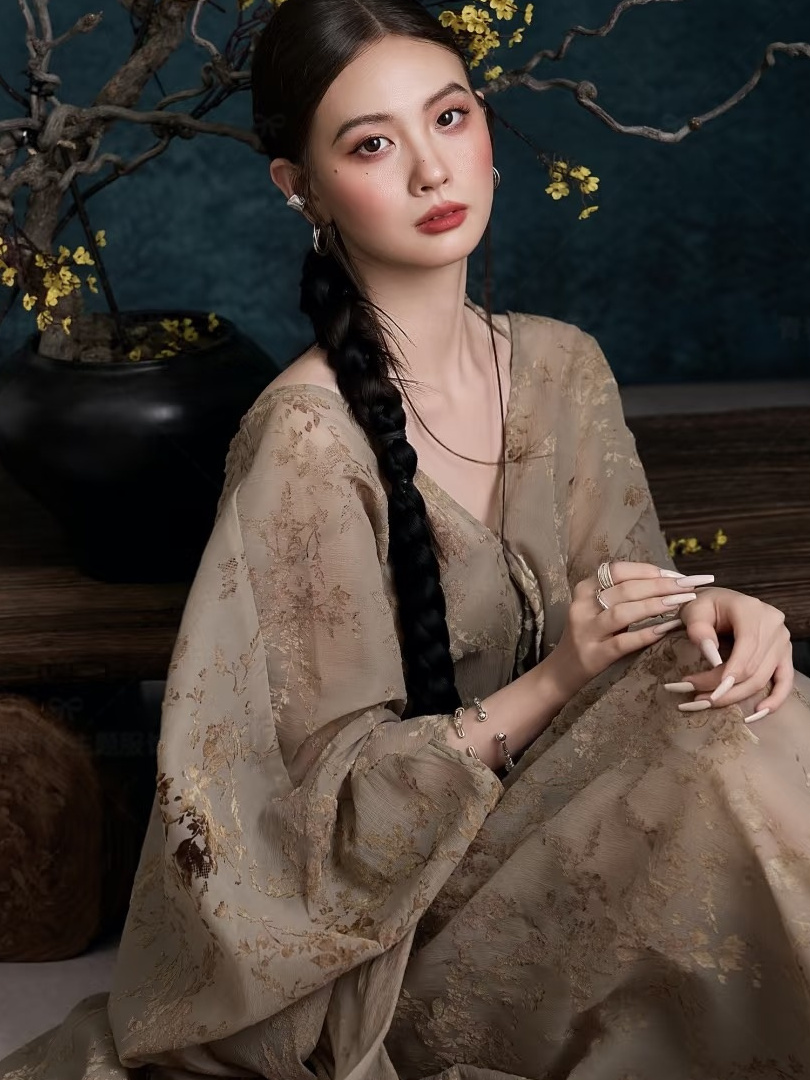 New Vintage Oil Painting Dress - Photography Zen บทวิจารณ์และราคา