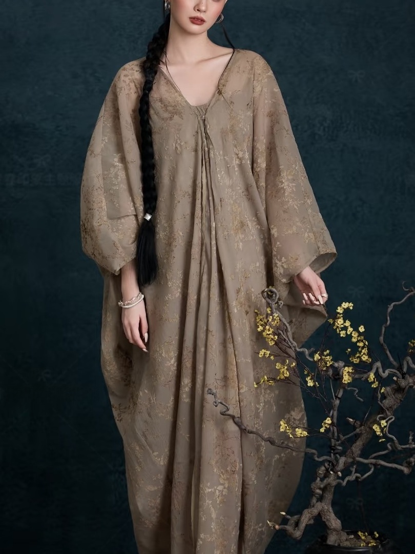 New Vintage Oil Painting Dress - Photography Zen บทวิจารณ์และราคา