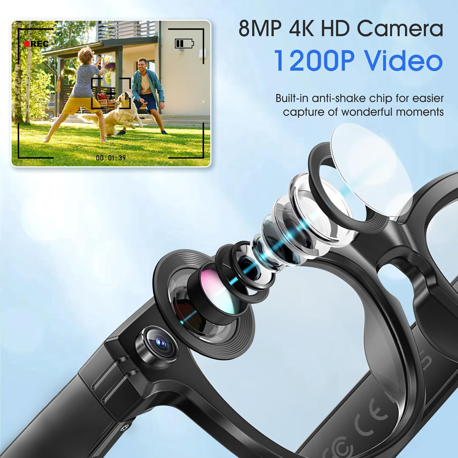 New 8MP Camera Smart Glasses P - Photography Translate บทวิจารณ์และราคา
