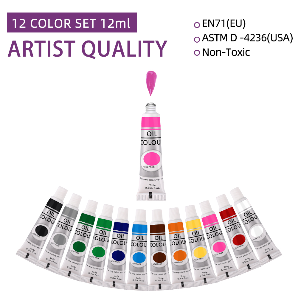 12 Color Oil Paints Set 9ml Tu - Photography Fine Art บทวิจารณ์และราคา