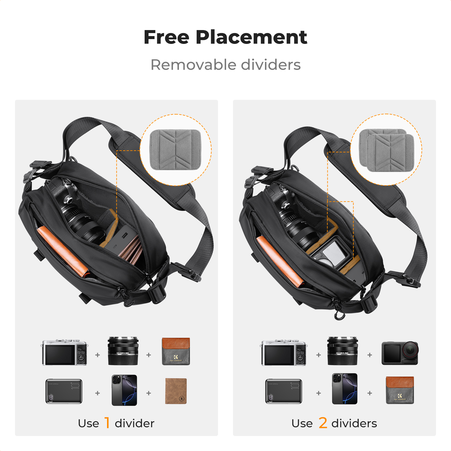 K&F CONCEPT 4L Camera Sling Ba - Photography Journalism บทวิจารณ์และราคา