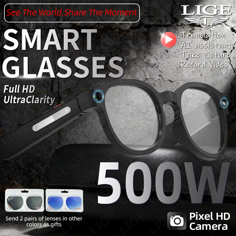 LIGE Smart Sunglasses Men with - Photography Translate บทวิจารณ์และราคา