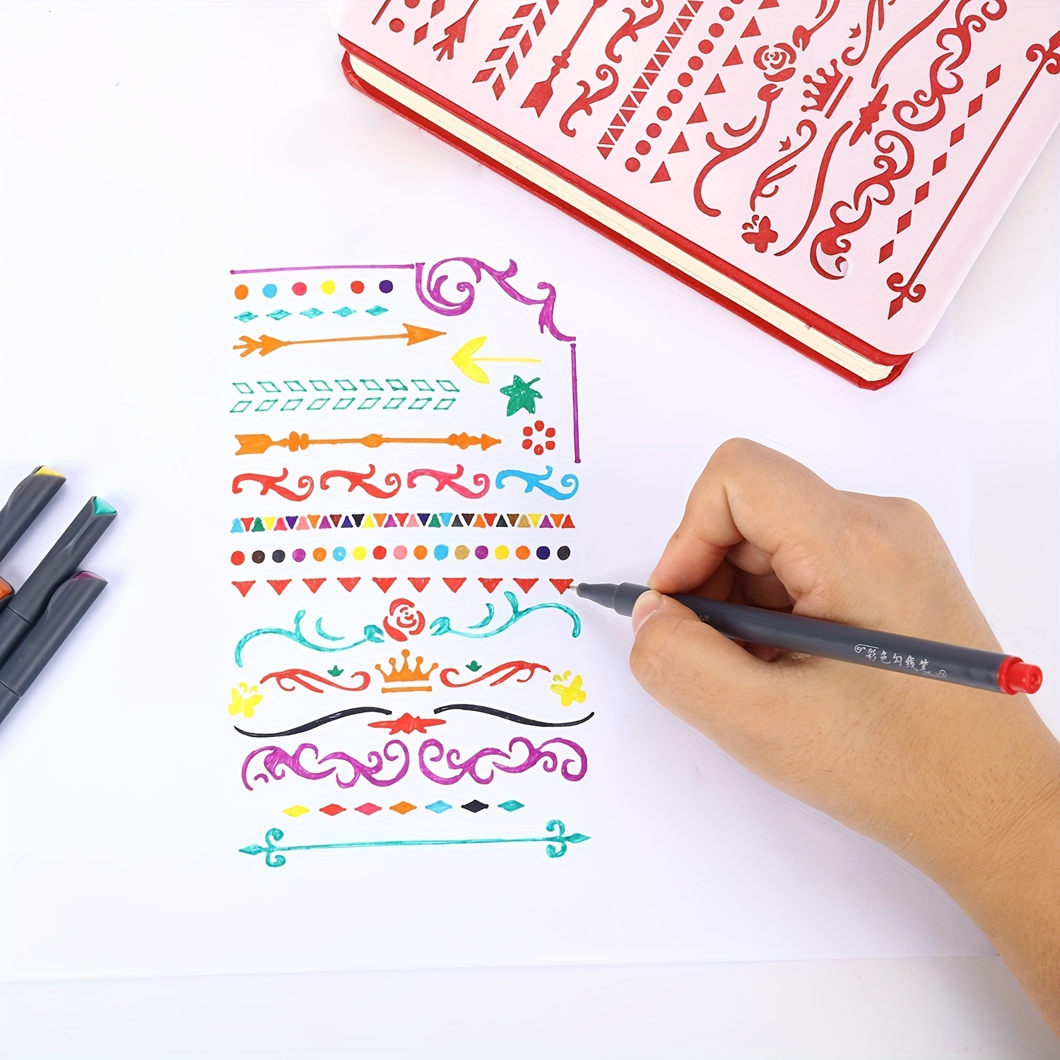 12-100pcs Colorful Line Drawin - Photography Fine Art บทวิจารณ์และราคา
