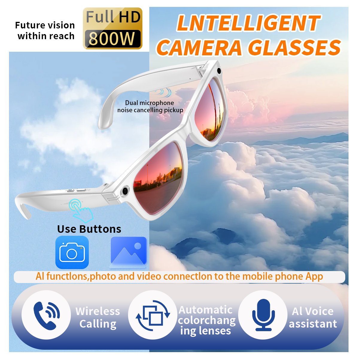 New Smart Glasses For Men Wome - Photography Translate บทวิจารณ์และราคา
