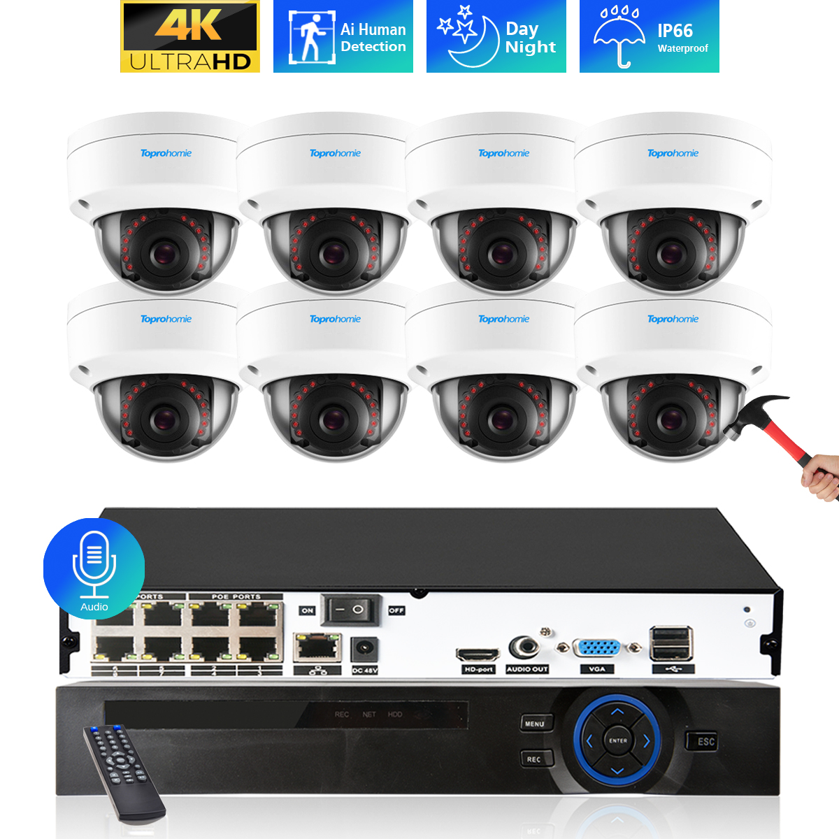 8CH 4K NVR Kit H.265 CCTV Secu - Photography Zoom บทวิจารณ์และราคา