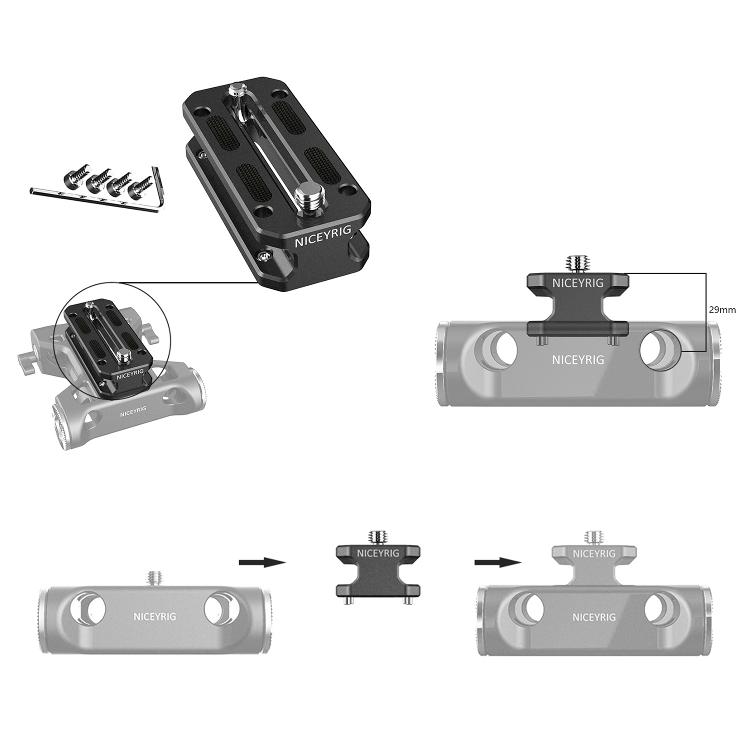 NICEYRIG Camera Baseplate with - Camera Cage Baseplate บทวิจารณ์และราคา