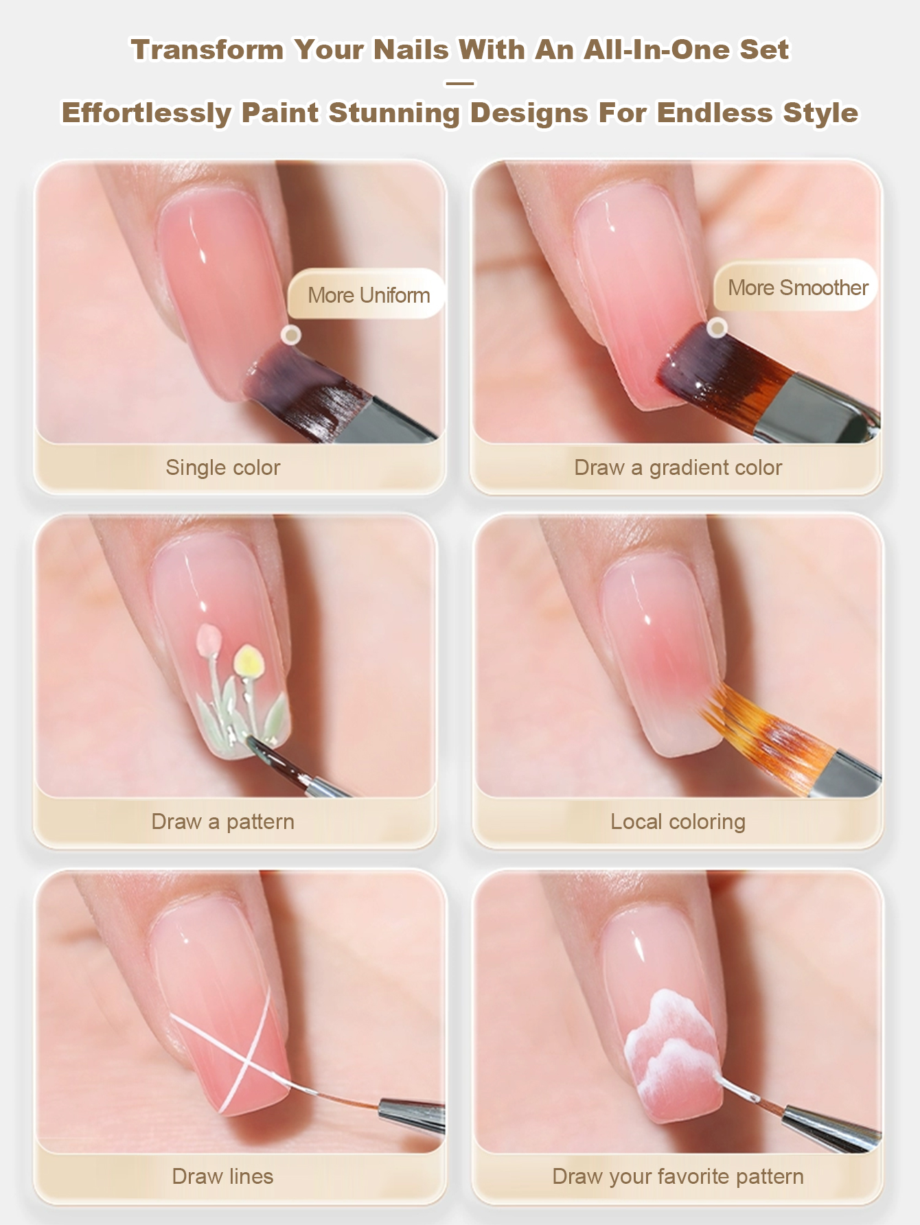 1 Set Of 9 Nail Art Brushes Dr - Photography Fine Art บทวิจารณ์และราคา