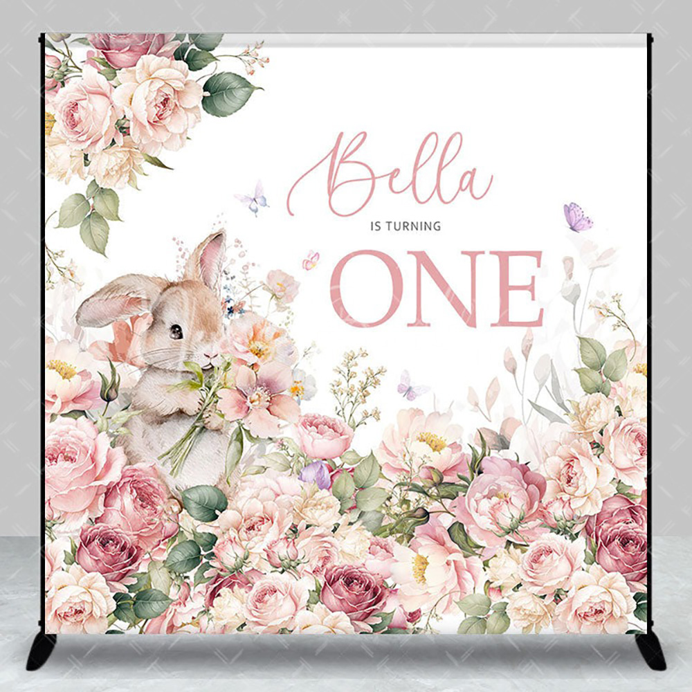 Pink Floral Bunny Custom Name  - Photography Names บทวิจารณ์และราคา